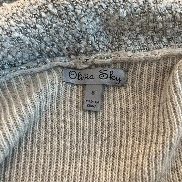 Olivia Sky Waterfall Front Gray Sleeveless Wool Blend Cardigan Women Size Small - Picture 2 of 10